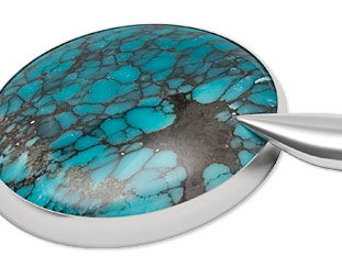 Bezel strip wrapped around a cabochon with a burnisher